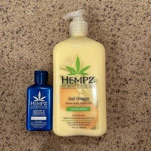 NWOT full size Hempz body lotion (limited edition) & travel size moisturizer.
